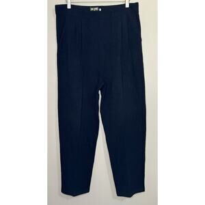 Don Sayres for Wellmore Knit Pants Women's 16 Black Pockets Wool Blend USA Vtg